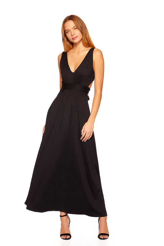 v strap back tie maxi